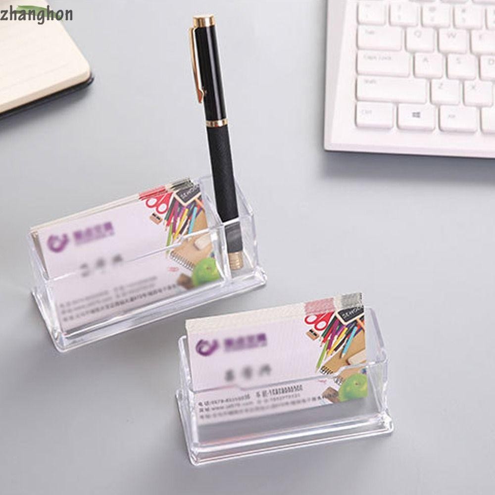 ZHANGHONG Business Card ,โปร่งใส Creative Desktop Shelf Box,อะคริลิค Location Card Organizer Storage