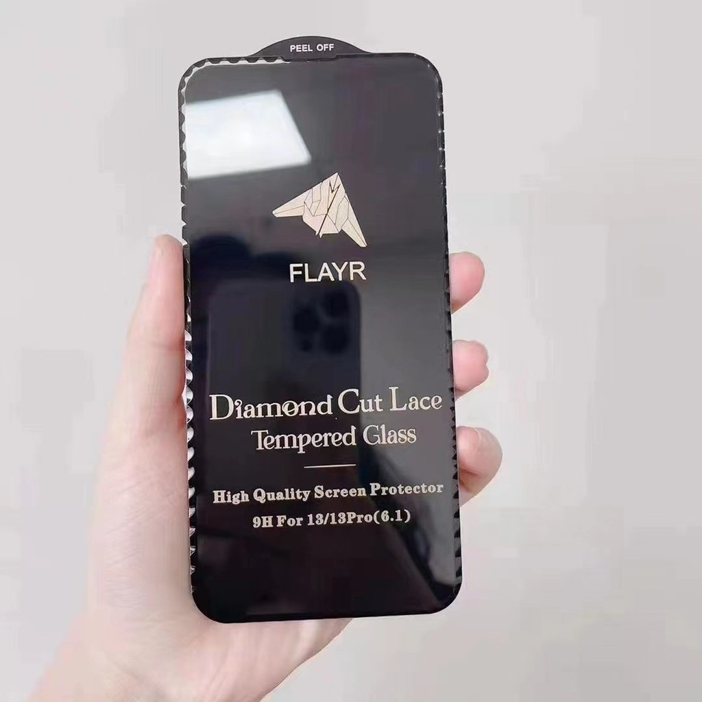 เหมาะสําหรับ iPhone16pro Diamond Lace Pattern Tempered Film XR Apple 1513 XS Max3D Diamond Phone Fil