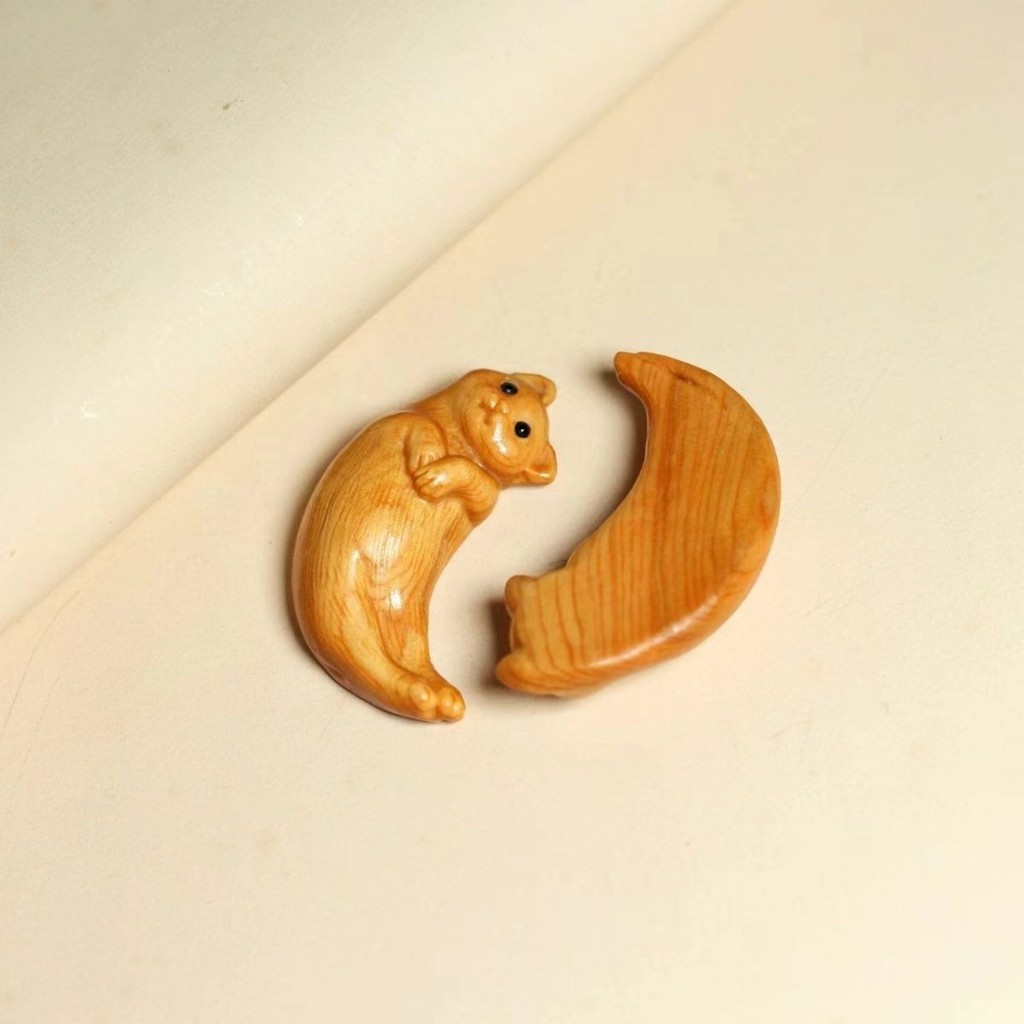 สินค้า木创意fsd可爱猫咪进口配饰挂饰子圣绳子杯工品品装 ศักดิ์สิทธิ์หยินและหยางถ้วยไทย友ไม้แกะสลักสร้างสรรค์น่ารักคู่คู่คู่ จ