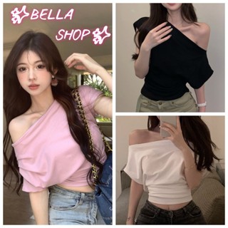 Bella Shop  เสื้อยืดเกาะอกฤดูร้อนสุดเซ็กซี่  สไตล์สาวหวาน