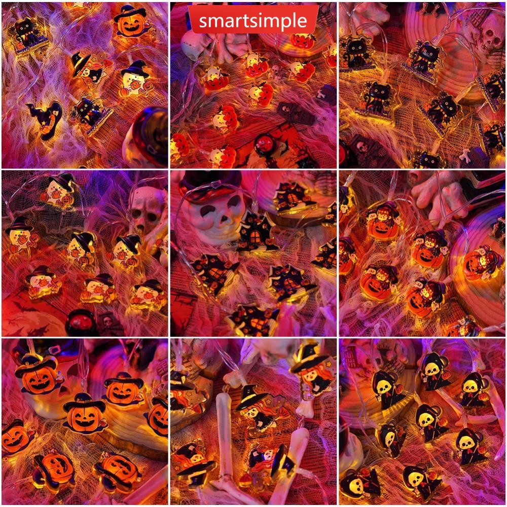 SMARTSIMPLE 1.5m 10LEDปาร์ตี้ฮาโลวีนไฟLed StringฟักทองGhostแม่มดฮาโลวีนParty Happy Halloween Party D