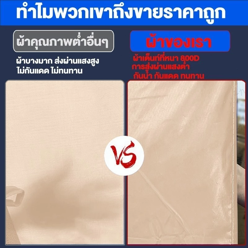 เต็นท์พับได้ เต็นท์สนาม 2x2/3x3/3x4.5/3x6 เมตร ผ้าใบ 3600D thumbnail 5