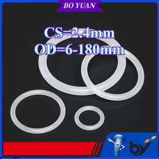 ปะเก็นโอริง CS2.4mm*OD6-180mm โอริงแหวนซีลซิลิโคนสีขาวซีลเกรดอาหารแหวนยางกันน้ําปะเก็นยางยืด (BY-MB)
