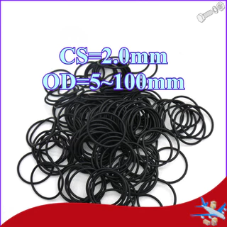 สีดํา โอริง ยางโอริง ซีลน้ำมัน,แหวนซีล,กันน้ำ,CS2.0มม*OD5-100มม ทนต่ออุณหภูมิสูง NBR ORing O-ring【DTY-MB1】