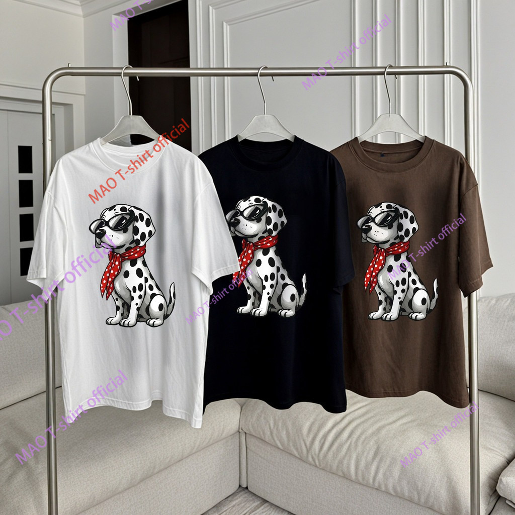 COD✅ (จัดส่งในกรุงเทพฯ) MAO Shop เสื้อสาวอวบ เสื้อยืด แนวสตรีท สไตล์เมกา โคตรนุ่ม พิมพ์ลาย แขนสั้น "Scarf Dog" 2025