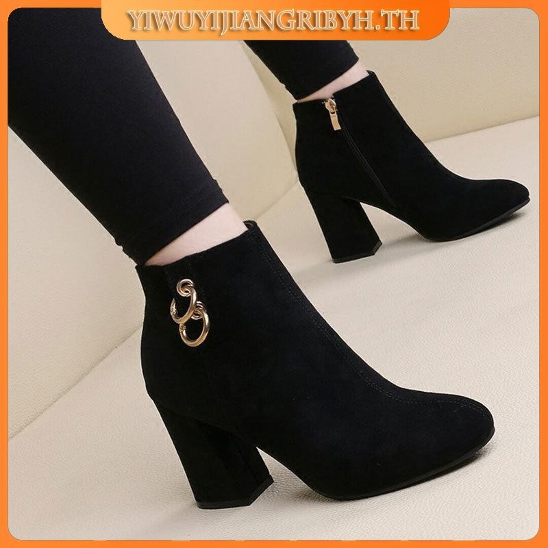 รองเท้าบูท ขนาดใหญ่ สําหรับผู้หญิง ไซซ์ 35-43 รองเท้าบูทมาร์ติน ส้นหนา