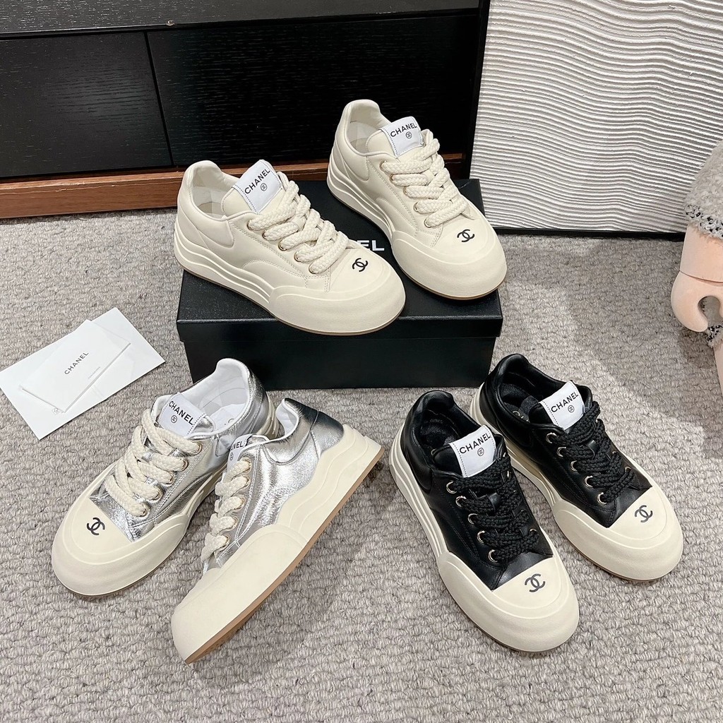 25 Chanel หนาSoledรองเท้าต้นฤดูใบไม้ผลิสไตล์ใหม่หนาSoledรองเท้าสบายๆรองเท้าผ้าใบผู้หญิงChanelรองเท้า