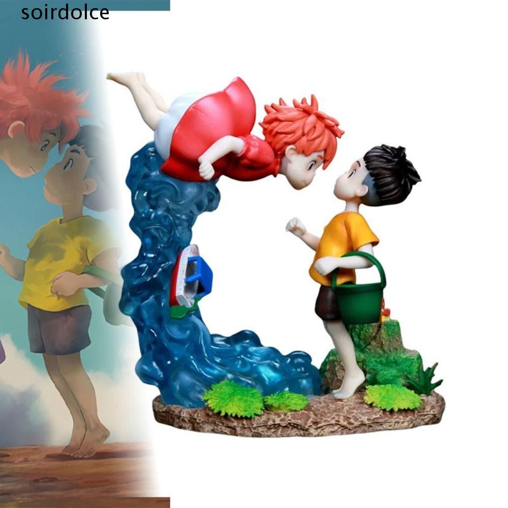 SOIRDOLCE Ponyo บน Cliff รูป, PVC ตุ๊กตาของเล่น Sousky Seagal รูป, ตกแต่งบ้าน 15 ซม. Kawaii การ์ตูน 