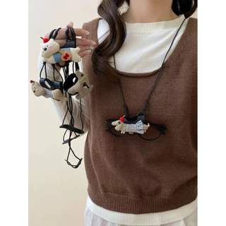 สายคล้องแว่นตาสไตล์น่ารัก ใหม่! ดัชชุน สายยาวป้องกันตก