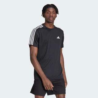 adidas Gym & Training เสื้อยืดเทรนนิง Train Essentials 3-Stripes ผู้ชาย สีดำ IB8150