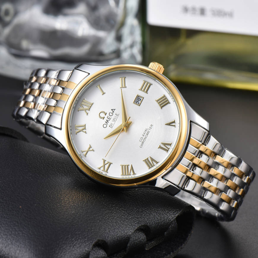 O HOME DE VILLE CO-AXIAL CHRONOMETER นาฬิกาแฟชั่นผู้ชายธุรกิจมัลติฟังก์ชั่นปฏิทินนาฬิกา