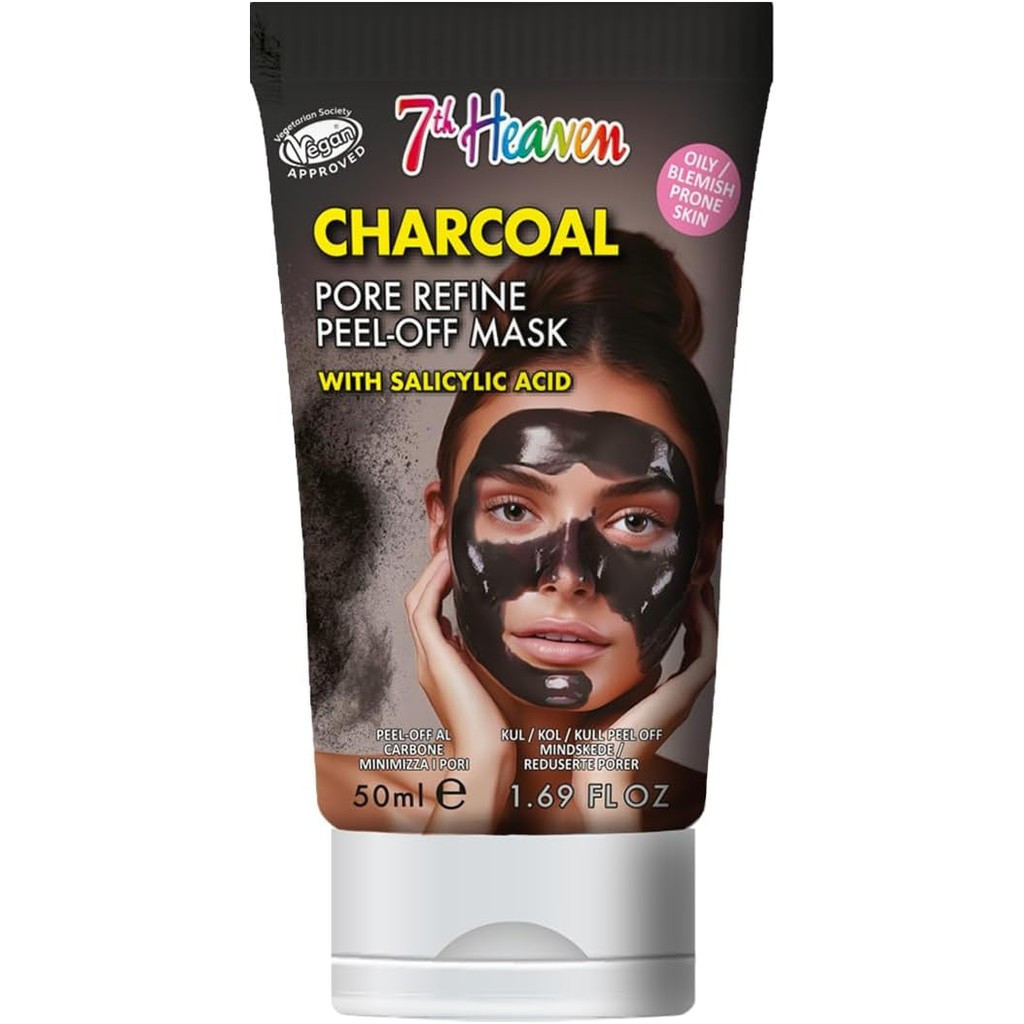 7th Heaven Charcoal Peel Off Face Mask with Salicylic Acid - หลอดอเนกประสงค์ 50 มล. - Pore Refine - 