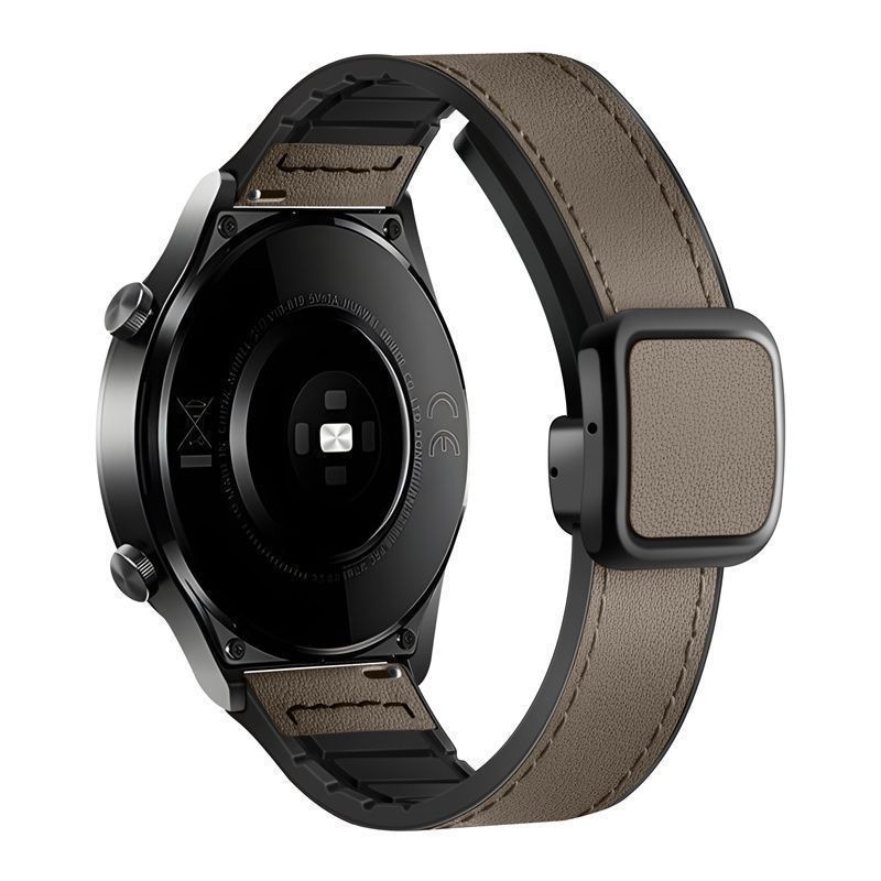 20/22 มม.เหมาะสําหรับ Huawei watch3pro Crazy Horse Grain ของแท้หนังสแควร์สายคล้องคอ gt2pro.gt3 แม่เห