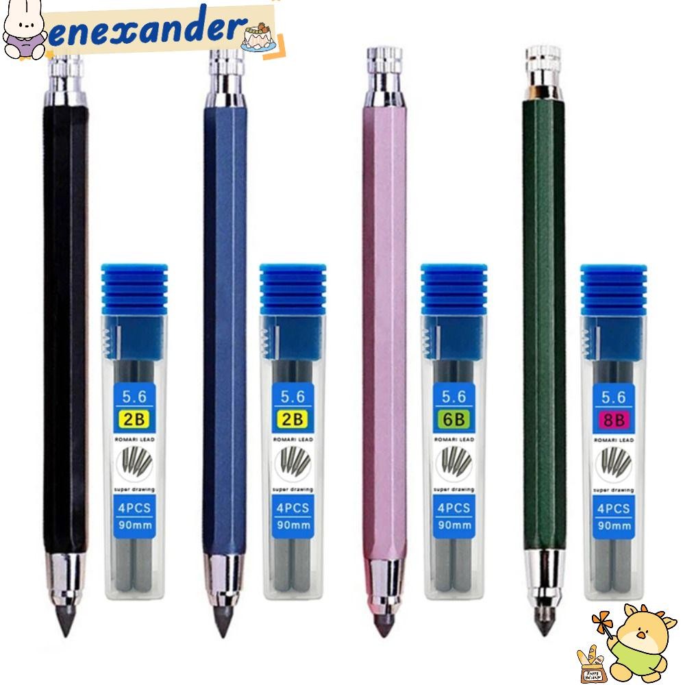 EXER ดินสออัตโนมัติ 5.6 มม.2B/4B/6B/8B ดินสอ Refill Sketch การออกแบบการ์ตูนการเขียน Art ภาพวาด