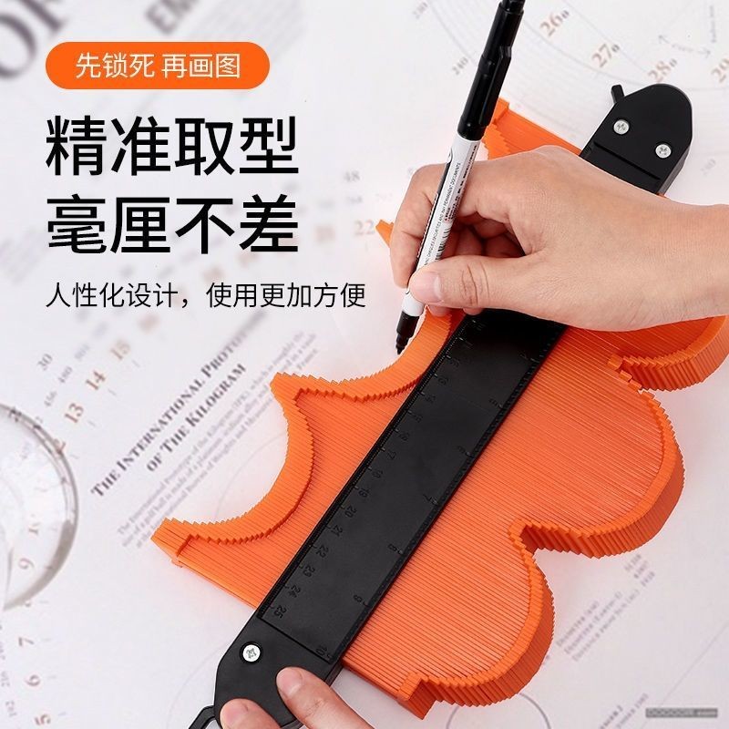 Universal Multi-Function Profiler Profiler Contour Gauge Caliper Profiler ขยายไม้โปรแทรกเตอร์งานไม้ 