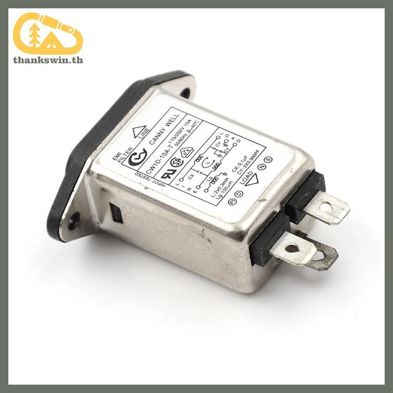 Thankswin 1PCS EMI RFI Filter AC 250V 10A CW1D-10A-T Suppressor Power Line ตัวกรองเสียงรบกวน
0
0
0
0