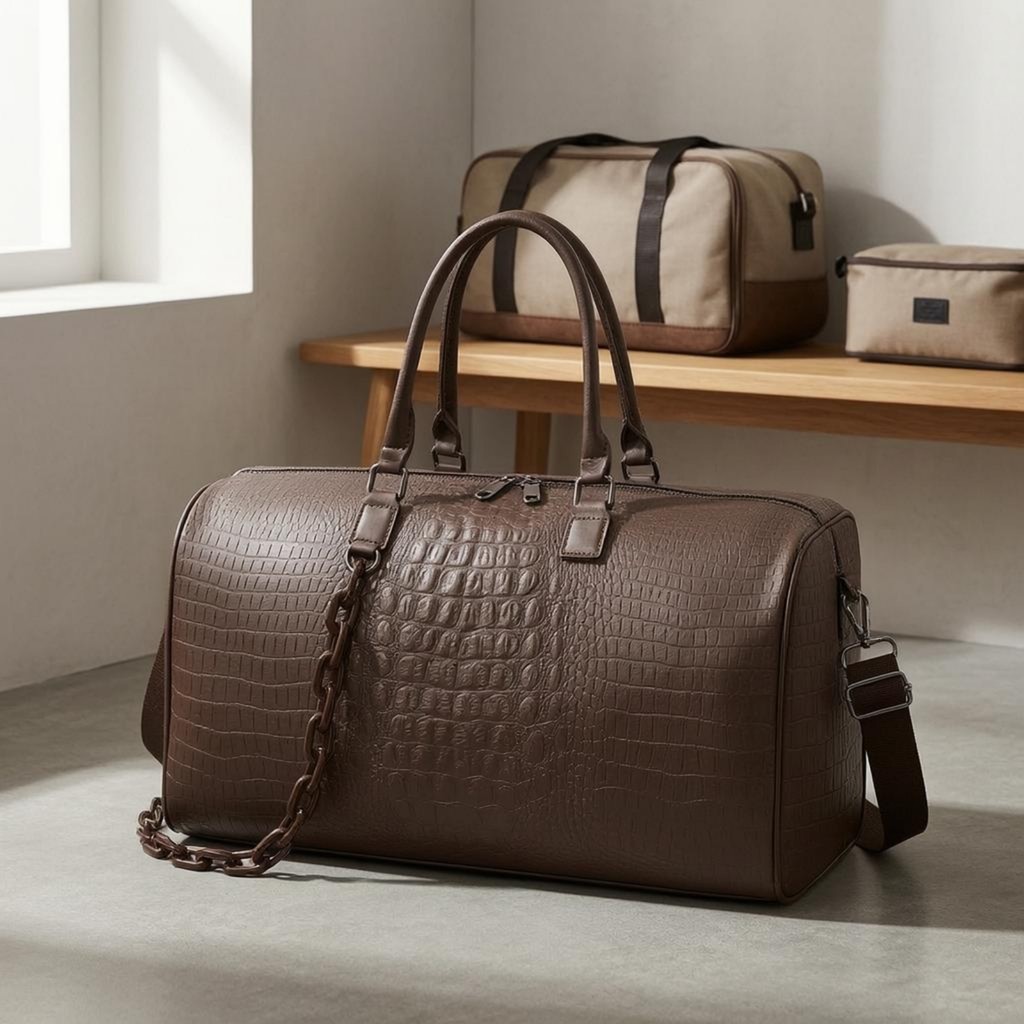 จระเข้นูน Duffel กระเป๋ากันน้ําโครงสร้างสี่เหลี่ยม Duffel กระเป๋าซิปติดทนนาน