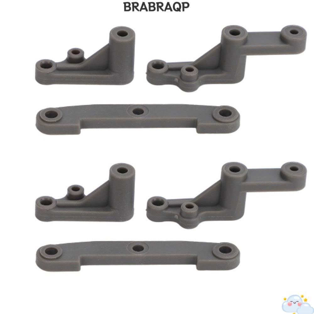 BRABRAA 2 ชุด RC Swing Arm,พลาสติกสีเทา RC พวงมาลัยคอลัมน์,ทนทาน RC รถเปลี่ยน RC Reinforcing ชุดแผ่น