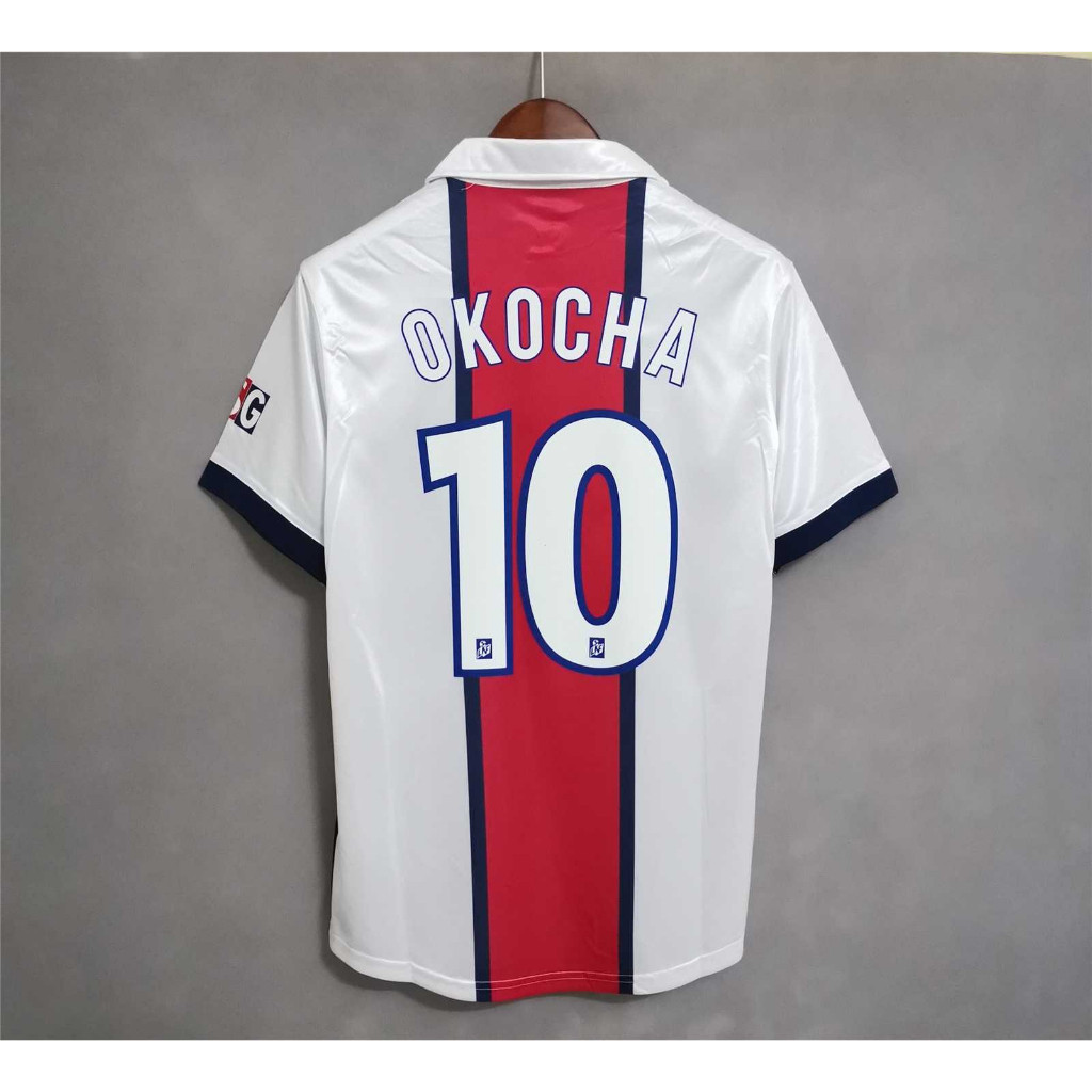 Retro SSS+98-99 PSG Paris Saint-Germain SIMONE OKOCHA เสื้อฟุตบอลย้อนยุคแบบกําหนดเองคุณภาพสูง