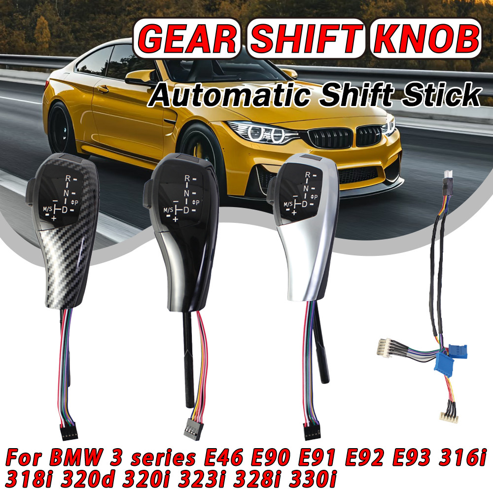 LED เกียร์ Shift Knob Shifter Lever สําหรับ BMW 1 3 5 6 Series E90 E60 E46 2D 4D E39 E53 E92 E87 E93