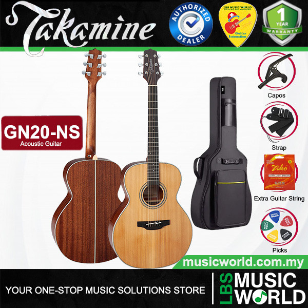 Takamine GN20-NS NEX Body Solid Cedar Top Acoustic Guitar with Bag - Natural Satin (GN20 NS)