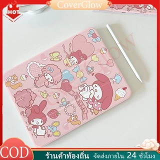 🪐12 ชั่วโมงเคส🪐เคสไอแพด Air7 Air6 Gen11 ที่ใส่ปากกา My Melody เคสiPadหมุน 360° Gen9 Pro11 2024 MINI7