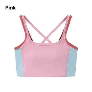 Girls Teen Sport Tank ในตัว Pad Cross Back Square Neck Modets Active Gym ฤดูร้อน