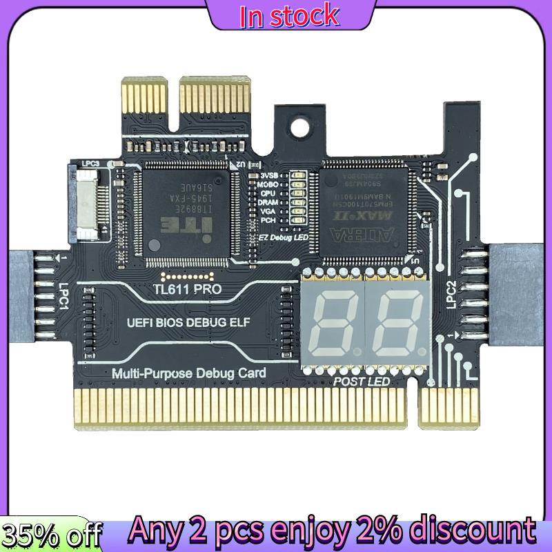 ในสต็อก-TL611 PRO การ์ดวินิจฉัย, การ์ดวินิจฉัย Pcie สําหรับเมนบอร์ด Pci ตั้งโต๊ะและแล็ปท็อป (สีดํา)