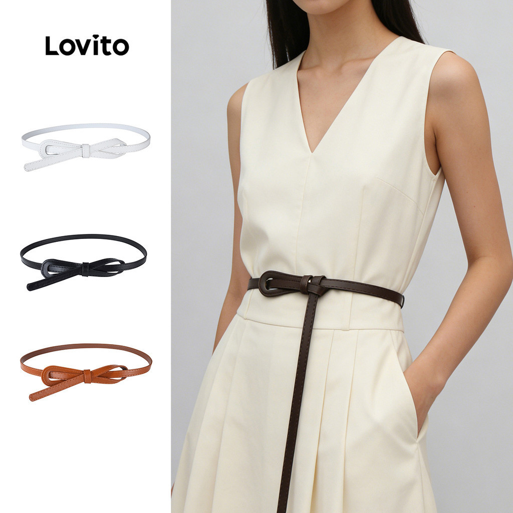 Lovito  เข็มขัดสุดสง่างาม คลาสสิกและใช้ได้หลากหลายในสีดํา LFA114090