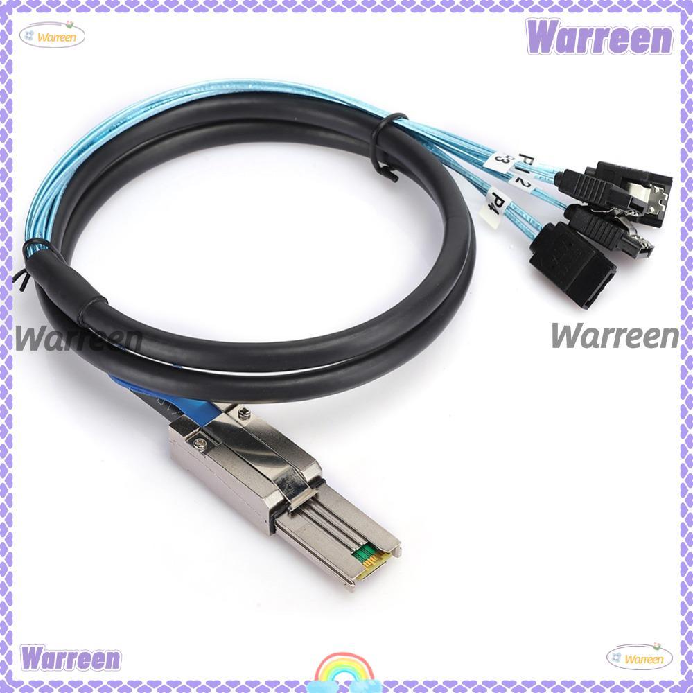 WARREEN SFF-8088 สายเคเบิล 26P ถึง 4 X SATAs, สายเคเบิล SAS ขนาดเล็ก 6Gbps 1 เมตร, สายส่งข้อมูลแบบพก