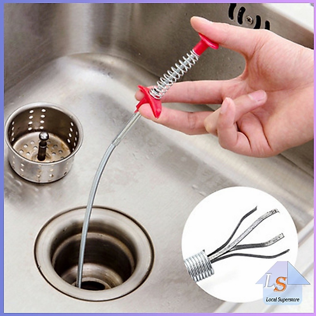 งูเหล็ก (ยาว60 เซน 60cm) งูเหล็กทะลวงท่อตัน  แก้ท่อตัน สปริงทะลวงท่อตัน Drain Pipe Jam Cleaner