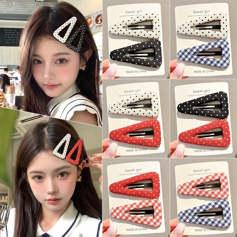 กิ๊บติดผมสามเหลี่ยมลายจุดโปลกาดอท สไตล์น่ารักสำหรับวัยรุ่น