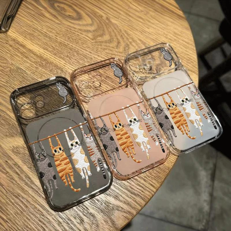 แมวน้อยสี่ตัว For iPhone เคสไอโฟน 11 12 เปลือกที่เรียบง่าย 13 14 15 16 17 PLUS B4PRO MAX X XS MAX XR 7/8PLUS