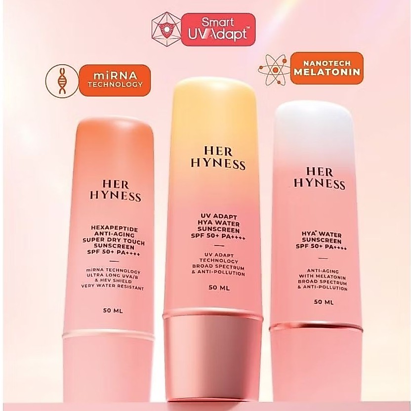 1แถม1👍 แท้💯 her hyness Hya Water Sunscreen SPF50 เฮอ ไฮเนส ไฮยา วอเตอร์ ซันสกรีน 30มล 50ml uv adapt tinted