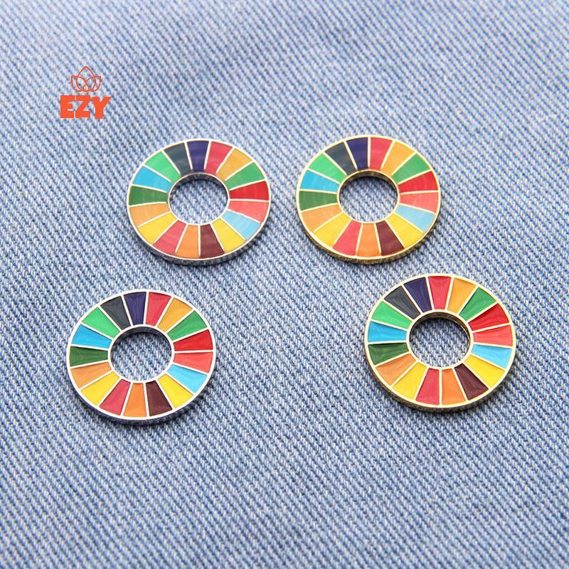 EZY Enamal 17 สี Sustainable Development Goals เข็มกลัด United Nations SDGs Pin ใหม่