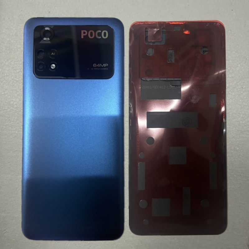 สําหรับ Xiaomi Poco M4 Pro 4G MZB0B5VIN 2201117PI ฝาแบตเตอรี่ด้านหลังด้านหลังประตูด้านหลังเคส