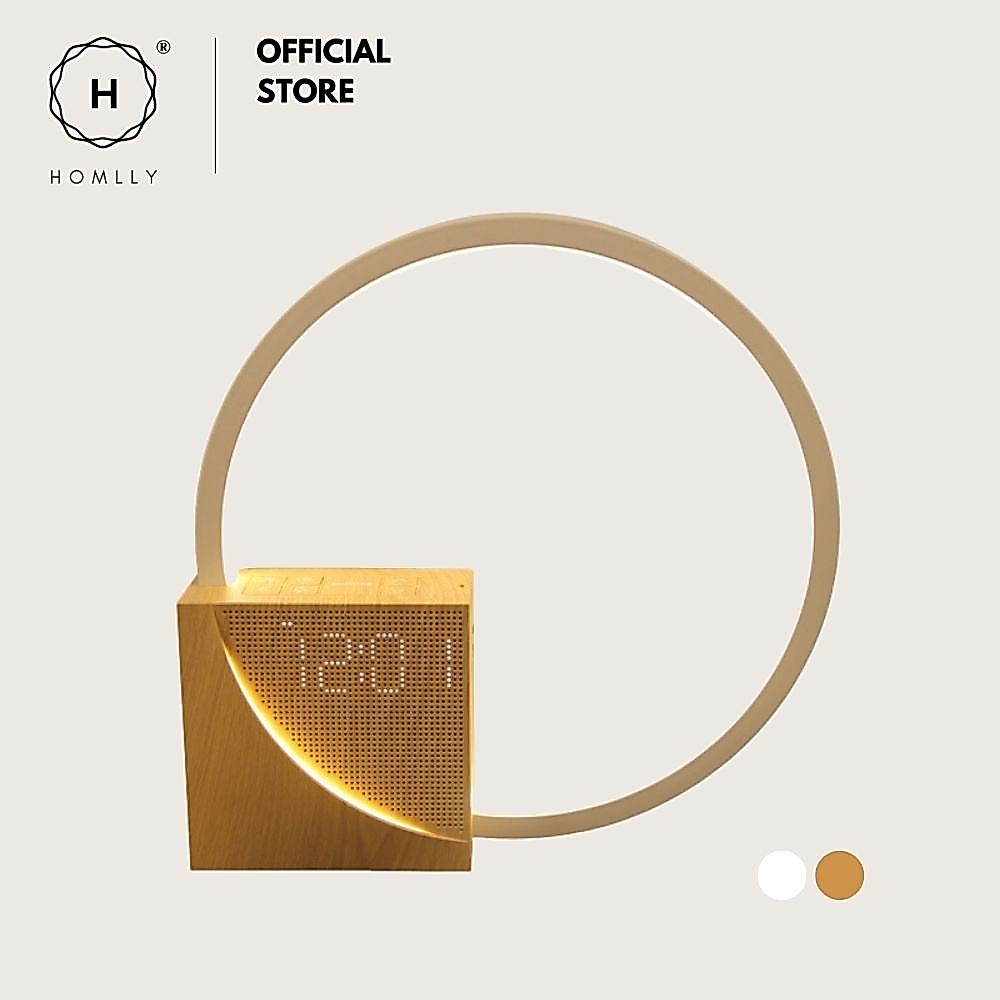 นาฬิกาปลุกดิจิตอล Homlly Sunrise พร้อมเพลงผ่อนคลาย ไฟกลางคืนอุ่น & เครื่องชาร์จ USB