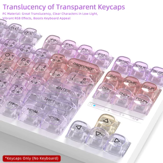 หลายรูปแบบโปร่งใส Keycaps MOA โปรไฟล์ Keycaps คีย์บอร์ดแบบกลไก Gradient Keycap RGB Backlit PC Key Caps สําหรับคีย์บอร์ดแบบกลไกของขวัญ