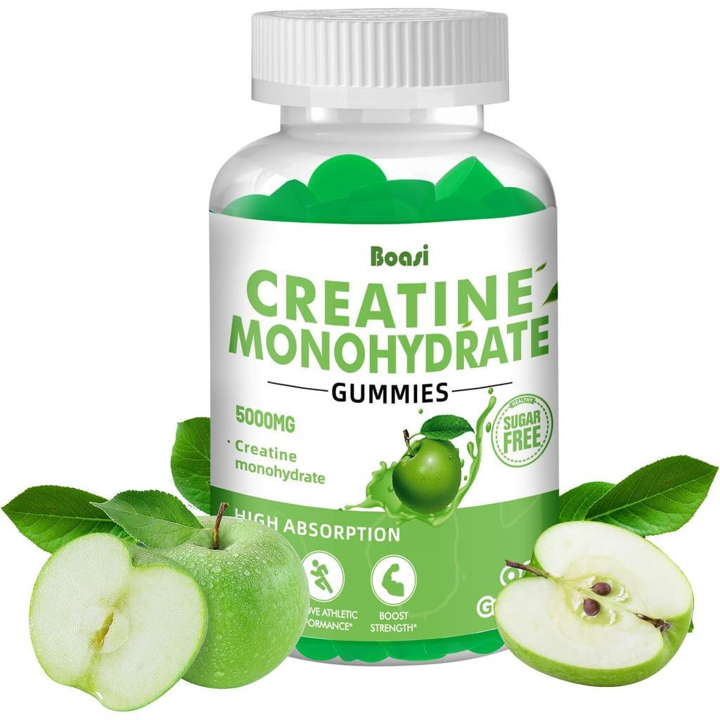 CreatineMonohydrateGummies5g,SugarFreePreWorkoutGummiesforWomen&Men,CreatineChewsforEnergy,Builder,B