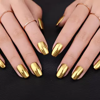 【Local】โลหะเล็บ Glitter Powder Super Bright Gold Mirrors Pigment ฝุ่นสําหรับเจลเล็บตกแต่งคริสต์มาส