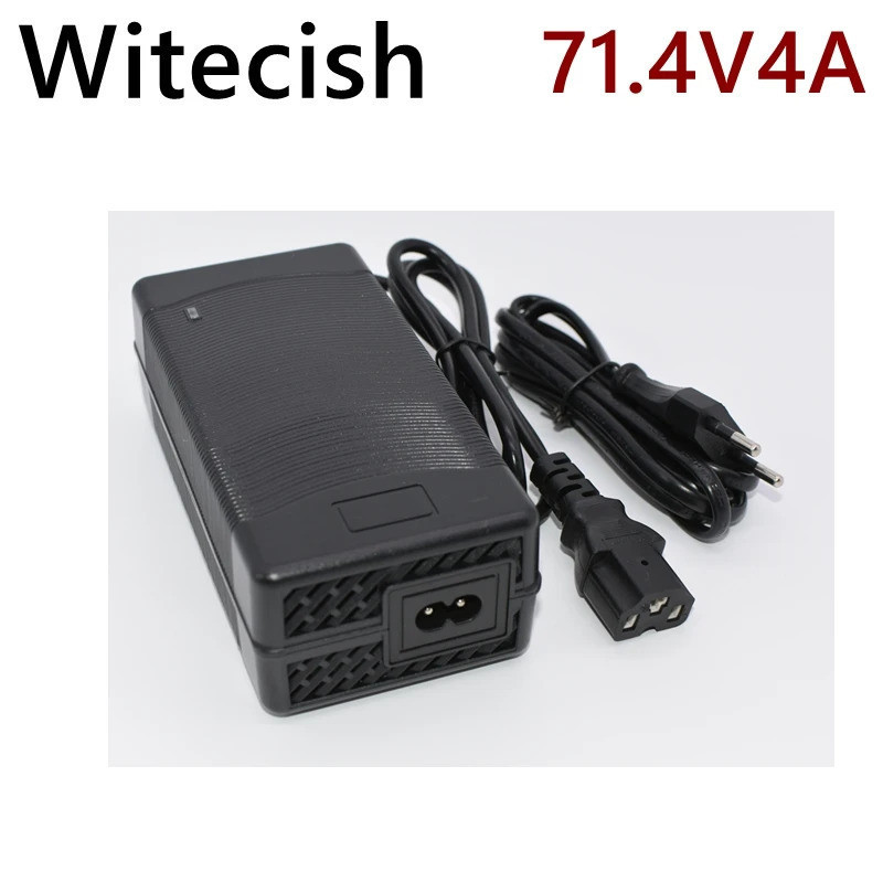 71.4V 3A 4A 2A Li-ionCharger 17S 61.2V 62.9V 3A แบตเตอรี่ลิเธียม T/PC/IEC 3Pin Connector