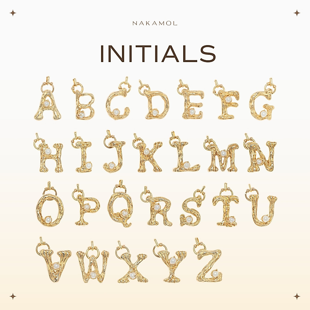 CHARM ALPHABET AND PEARL A (BIG SIZE) - จี้ตัวอักษรพร้อมไข่มุก(ขนาดใหญ่)