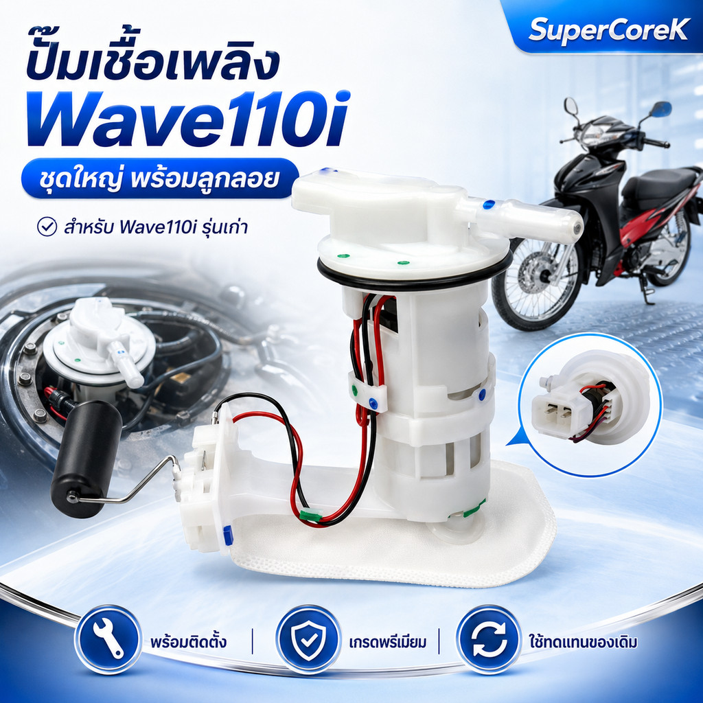 ปั๊มเชื้อเพลิง ปั้มติ๊ก wave110i ใหม่ ปี ปั้มติ๊กเวฟ110 ปั้มติ๊กน้ำมันเชื้อเพลิง ชุดใหญ่ w110i  + ลู