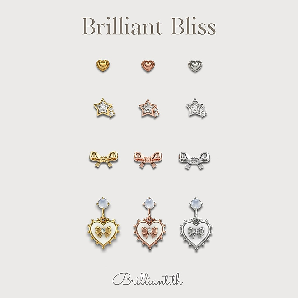 จิวหูเกาหลี ก้านแสตนเลสเกรดเครื่องมือแพทย์ Surgical Stainless Steel / Blush & Bloom
