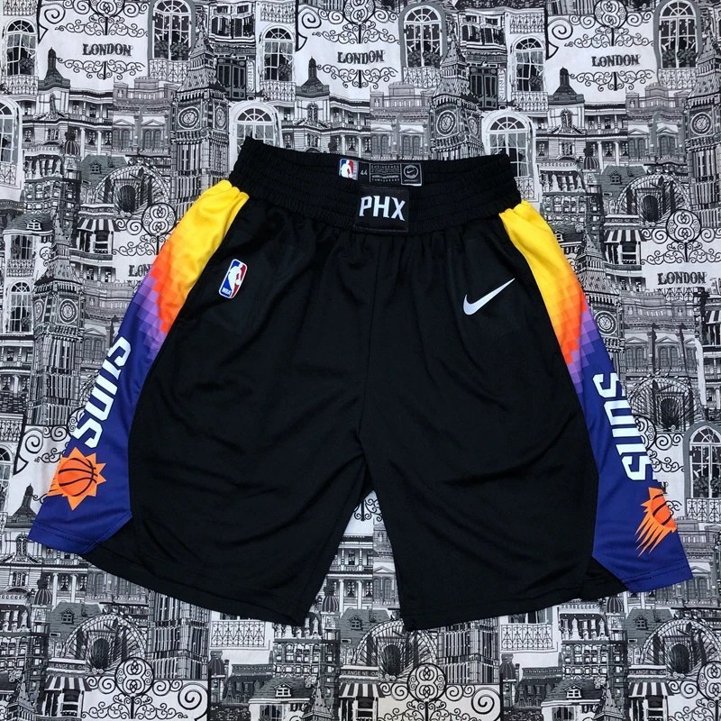 กางเกงบาสเก็ตบอลทีม Sun Chris Paul German Booker Ayton Shorts City Version Black Pants