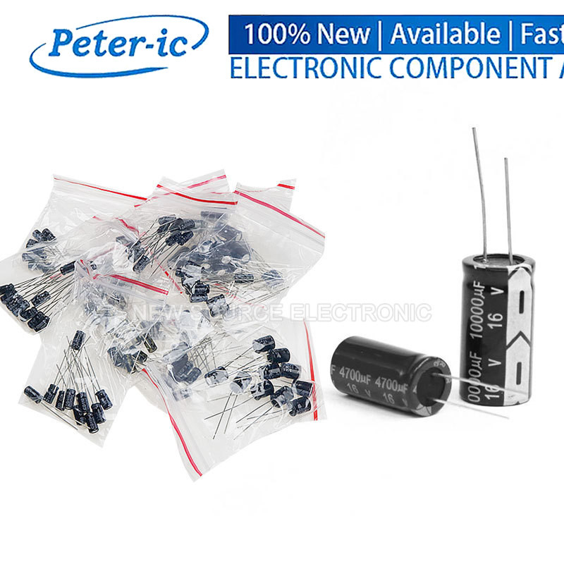 (120 ชิ้น) 16V 25V 50V ตัวเก็บประจุไฟฟ้าชุด 12 ค่า X10pcs 1UF-470UF 0.22UF 47UF 33U