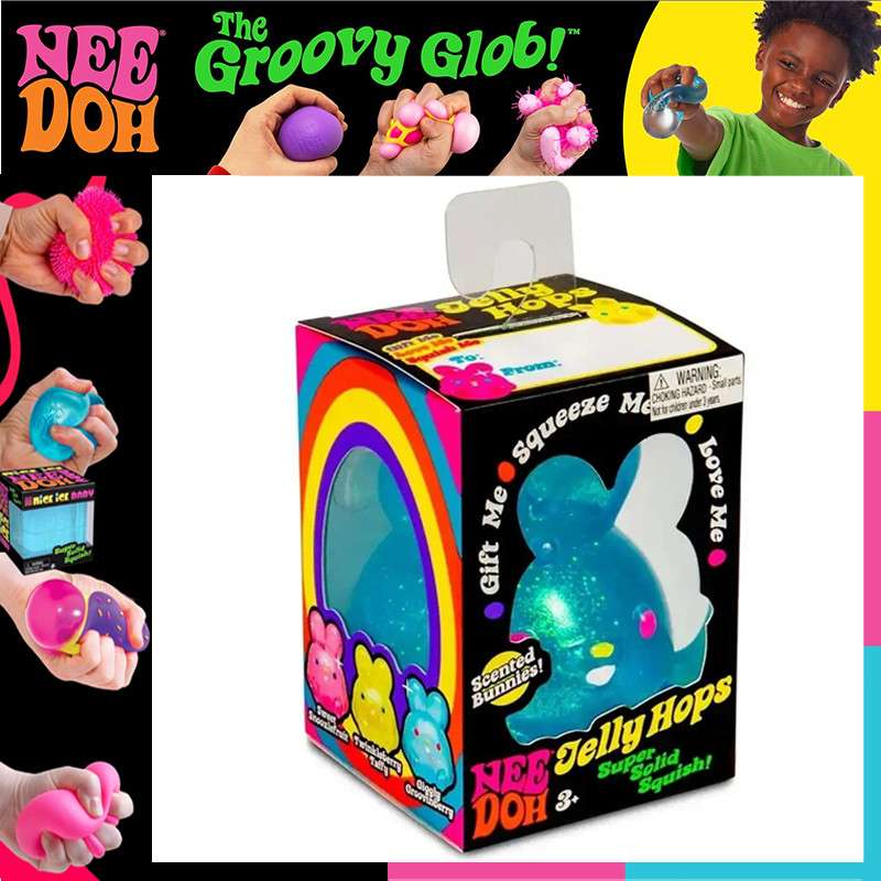 Schylling NeeDoh Jelly Hops Fidget Stress Relief Toy Squeeze Bunny Sensory Toy Anxiety Relief