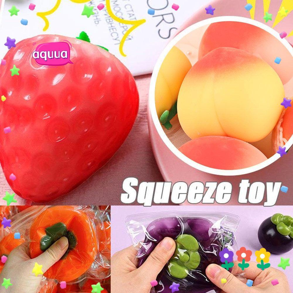ของเล่นบีบป้องกันความเครียด AQUUA​​,ยืดได้ ​​ ของเล่นบีบนุ่มและทนทาน, ​​ปลอดสารพิษ & ปลอดภัย​​ รูปผลไม้ตลก​​ ปล่อยอารมณ์ช้าเพิ่มขึ้นอยู่ไม่สุขของเล่น​​ สําหรับผู้ใหญ่และเด็ก​​