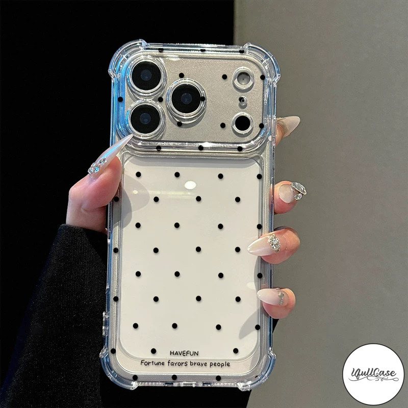 เคส สำหรับIPhone 16 11 17 air 15 12 13 14 Pro Max X XR 7 6 6s 8 Plus เคสใสรูทละเอียด ลายจุด/เศษสี สไตล์ฮิตกันกระแทก