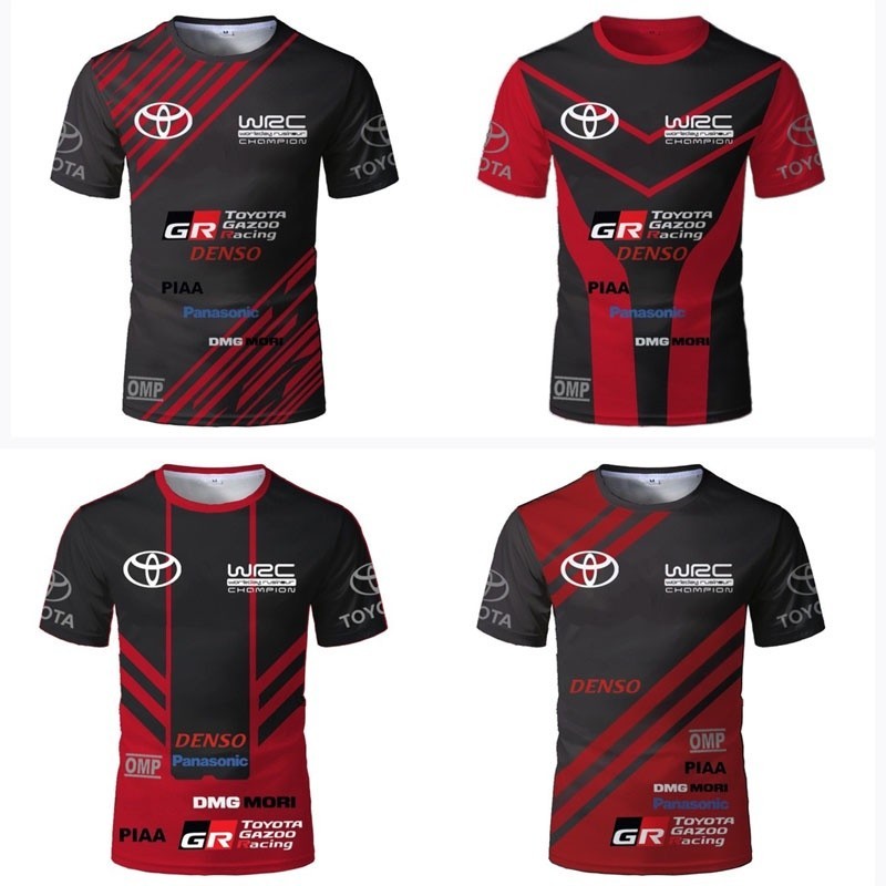 Tshirt Wrc Toyota เสื้อยืด Racing Car Rally 3D พิมพ์ Streetwear ผู้ชายผู้หญิงกีฬาแฟชั่นขนาดใหญ่ O-คอ